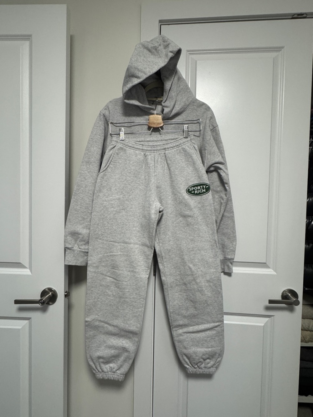 Sporty & Rich Heather Gray Sweatsuit